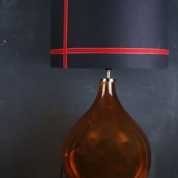 Grated Ginger Black Self Design Contemporary Big Bump Table Lamp-46