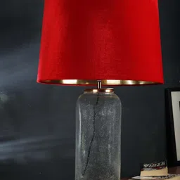 Grated Ginger Red Self Design Fizz Jar Table Lamp-38