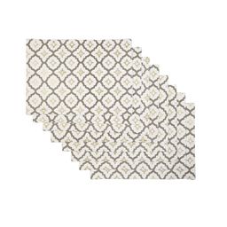 BLANC9 Set Of 8 White & Grey Printed Table Placemats image 2