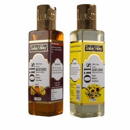 Indus Valley Set Of 2 Mustard & Sunflower Carrier Oil 200ml-48