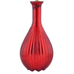 Homesake Red Printed Handcrafted Ovoid Bottle Table Lamp image 2