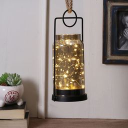 TAYHAA Black Typographic Wrought Iron Frame with LED Lights Table Lamp image 4