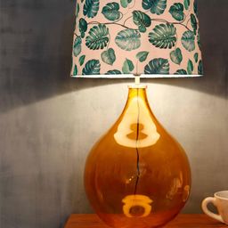 Grated Ginger Green & White Printed Contemporary Bedside Standard Table Lamp with Shade image 5
