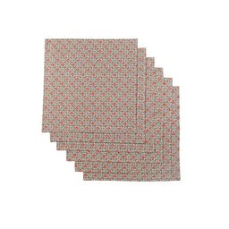BLANC9 Set Of 6 Red & Grey Printed Table Napkins image 4