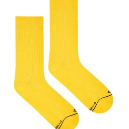 Dynamocks Unisex Yellow Solid Above Ankle-Length Socks-18
