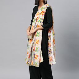 SWI Stylish Embroidered Dupatta with Phulkari image 2