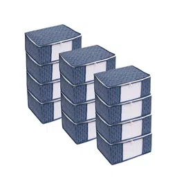 HOMESTRAP Set Of 12 Navy Blue & White Printed Saree Organisers image 3