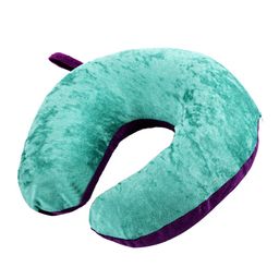 Kuber Industries Purple & Green U Shaped Memory Foam Travel Neck Pillow image 4
