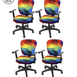 Cortina Set of 4 Multicoloured Printed Chair Covers-15