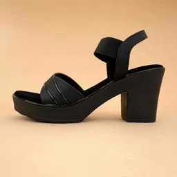 Ozuri Textured Open Toe Block Heels image 5
