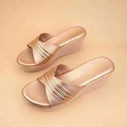 Ozuri Textured Open Toe Wedge Heels image 3