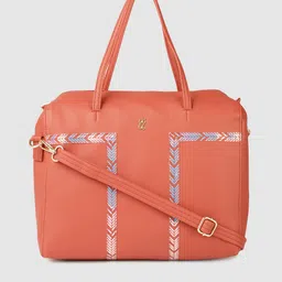Baggit Coral Red Structured Handheld Bag image 2