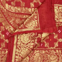 Dupatta Bazaar Red & Yellow Woven Design Dupatta image 5