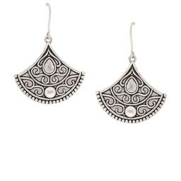Voylla Silver-Plated Classic Drop Oxidised Earrings image 2