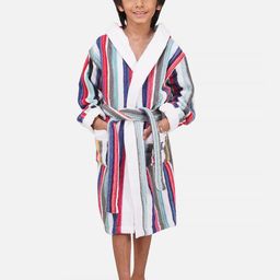 RANGOLI Kids Blue Striped Cotton Bath Robe-12