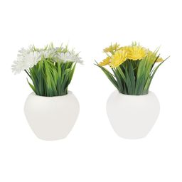 FOLIYAJ Set Of 2 Artificial Gerbera Flowers With Pot image 4
