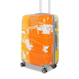 Polo Class Orange & White Printed Hard Sided Cabin Trolley Suitcase image 5