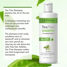 SEVAEN Tea Tree Anti-Dandruff Shampoo with Bhringraj - 250ml image 3