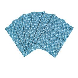 Saral Home Set Of 6 Blue & White Geometric Woven-Design Sustainable Table Placemats image 5