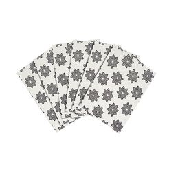 Saral Home Set Of 6 White & Black Woven Geometric Printed Rectangular Table Placemats image 5