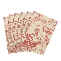 Saral Home Set of 6 Red & Beige Printed Table Placemats image 3