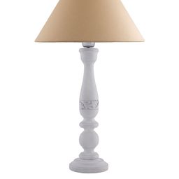 Homesake White & Cream-Coloured Bedside Standard Table Lamp with Shade image 2