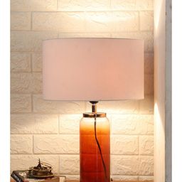 Grated Ginger White & Red Solid Contemporary Twilight Table Lamp image 3