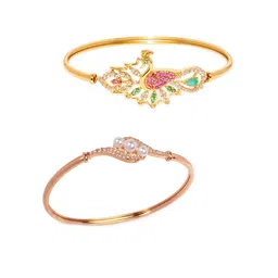 Zaveri Pearls Gold-Plated Bangle-Style Bracelet-image-2