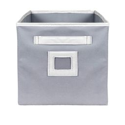 Kuber Industries Set Of 2 Grey & White Solid Large Storage Cubes With Handle image 3