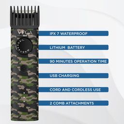 VEGA Men X1 Beard Trimmer Quick Charge with 90 Min Run-Time & 40 Length Settings VHTH-16 image 2