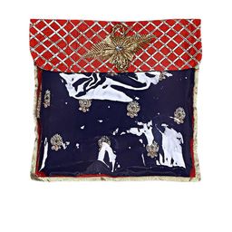 Kuber Industries Set Of 12 Red & Gold-Coloured Embellished Saree Organizers image 2