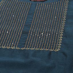 RAJGRANTH Women Blue Embroidered Sequinned Kurta with Trousers & With Dupatta image 2