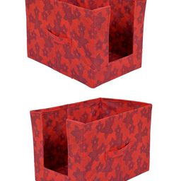 Kuber Industries Set of 2 Red & Blue Printed Shirt Stacker Wardrobe Organizers-62