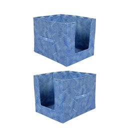 Kuber Industries Set Of 2 Blue Printed Non-Woven Shirt Stacker Wardrobe Organisers-29