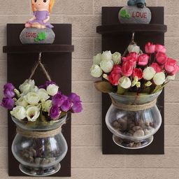 TIED RIBBONS Set of 2 Multicoloured Artificial Flowers With Planter image 3