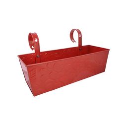 green girgit Red Metal Embossed Rectangular Pot Planter image 3