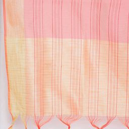 Clora Creation Peach-Coloured & Gold-Toned Striped Dupatta image 3