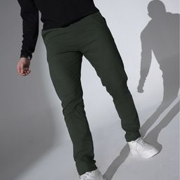 Hubberholme Men Green Slim Fit Solid Chinos-image-99