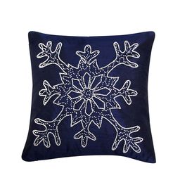 Alina decor Navy Blue & White Set of 2 Abstract Square Cushion Covers image 2