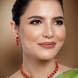 Peora Red & Gold Plated Choker Jewellery Set-6
