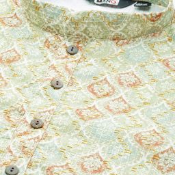 MANQ Men Ethnic Motifs Printed Regular Kurta with Churidar image 4