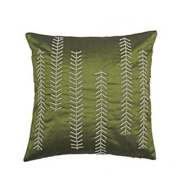 Alina decor Green & White Set of 2 Embellished Square Cushion Covers image 3