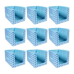 prettykrafts Set Of 9 Blue Printed Shirt Stacker  Closet Organizer-41