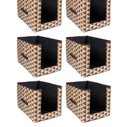 prettykrafts Set Of 6 Brown & Black Printed Shirt Stacker Closet Organizer-45
