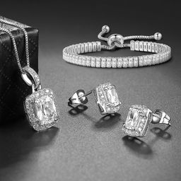Peora Silver Plated CZ Studded Jewellery Set-image-31