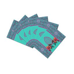 SEJ by Nisha Gupta Set of 6 Green & Pink Printed Table Placemats image 4