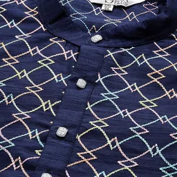SOJANYA PLUS Men Plus Size Embroidered Kurta With Pyjamas image 3