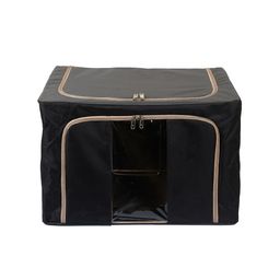 Kuber Industries Black Solid Foldable Stackable Container Organizer image 5
