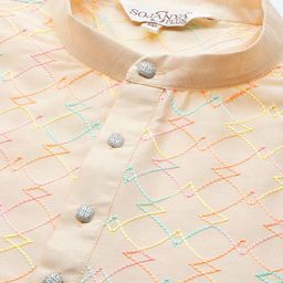 SOJANYA PLUS Men Plus Size Embroidered Regular Kurta With Pyjamas image 5