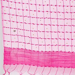 Clora Creation Magenta & Gold-Toned Checked Dupatta image 4